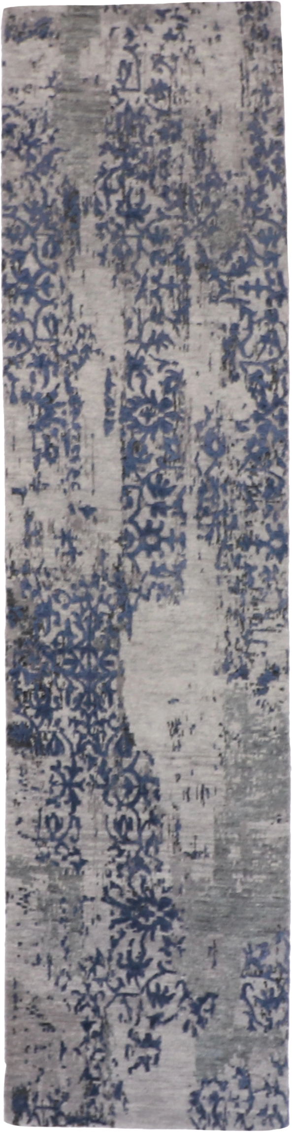W 2.6 - L 9.10 Modern Runner Wool-Silk Blend Hand-Woven All-Over Design - 60013