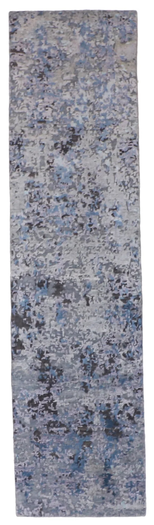 W 2.6 L 8.8 Modern Runner Wool And Silk Blend Hand-Woven All-Over Design - 60014