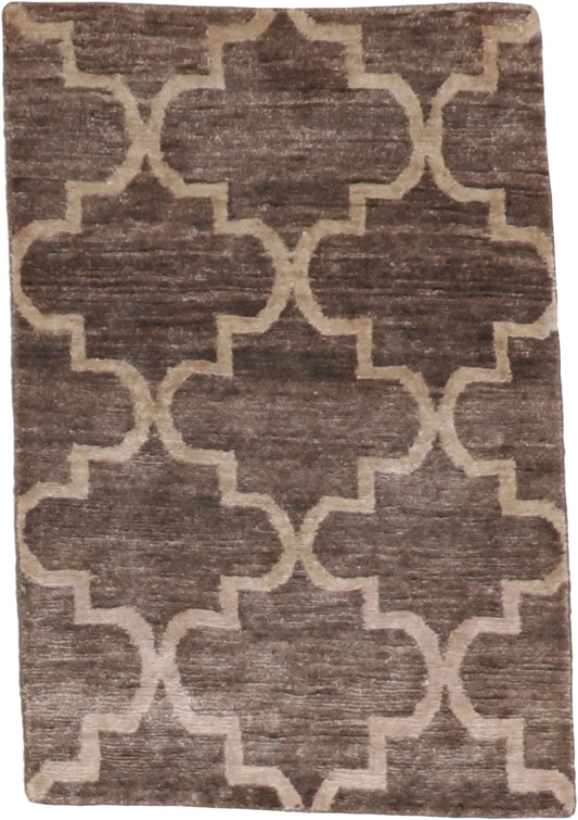 W 2 - L 3 Modern 100% Silk Hand-Woven All-Over Design - 60020
