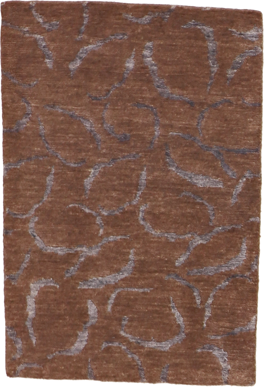 W 2 - L 3 Modern Wool-Silk Blend Hand-Woven All-Over Design - 60032