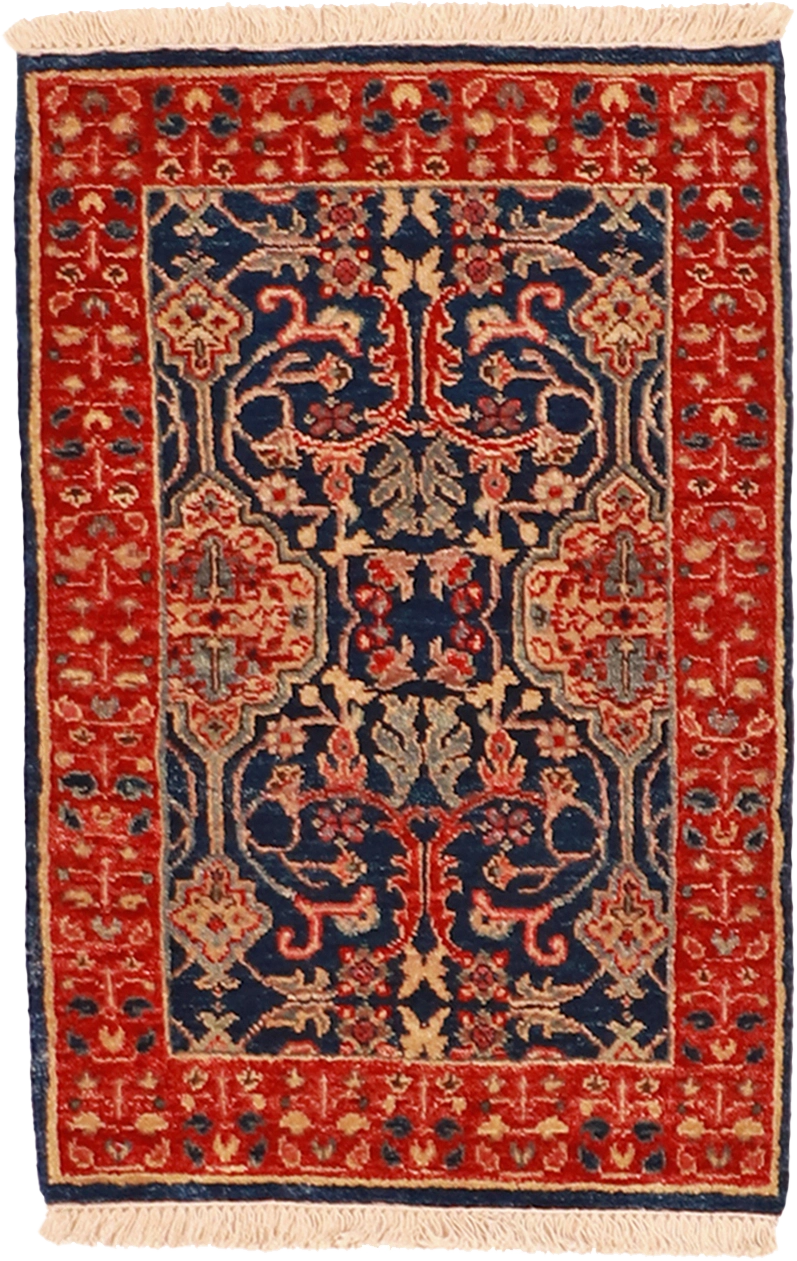 W 2 - L 3 Mahal 100% Wool Hand-Woven All-Over Design - 60035