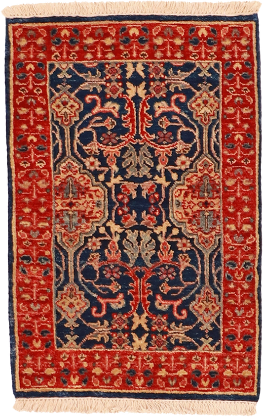 W 2 - L 3 Mahal 100% Wool Hand-Woven All-Over Design - 60035