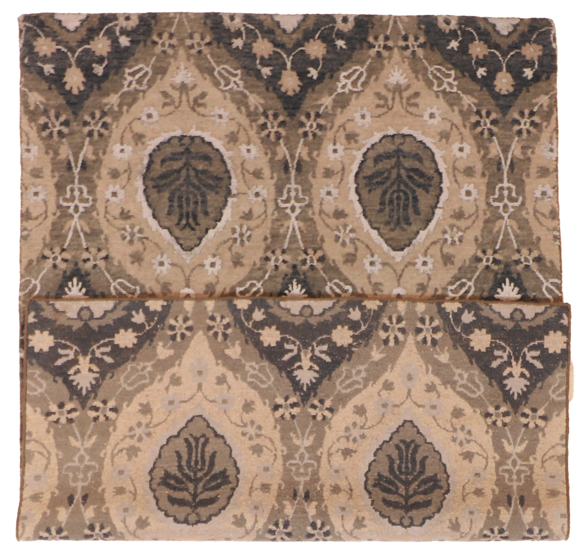 W 4 - L 6 Modern Wool-Silk Blend Hand-Woven All-Over Design - 60047