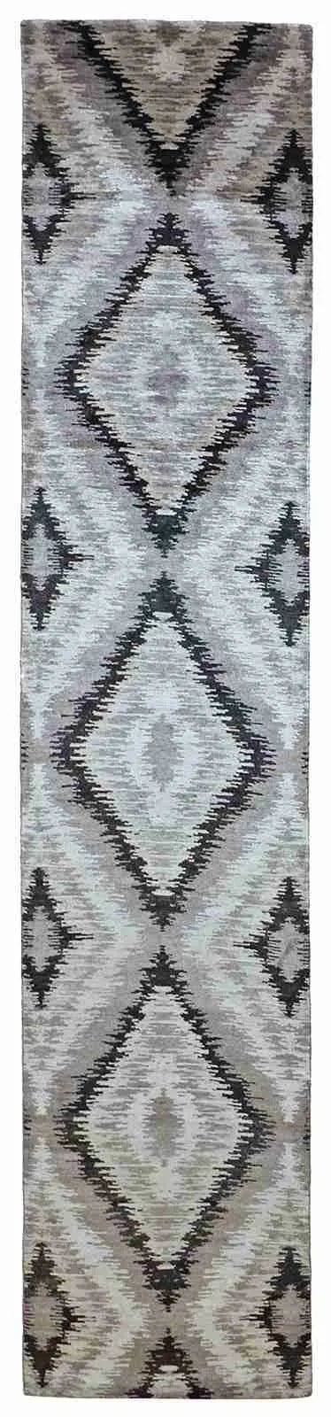 Runner - Modern Silk All Over Rectangle - Hand Knotted Rug — 60048
