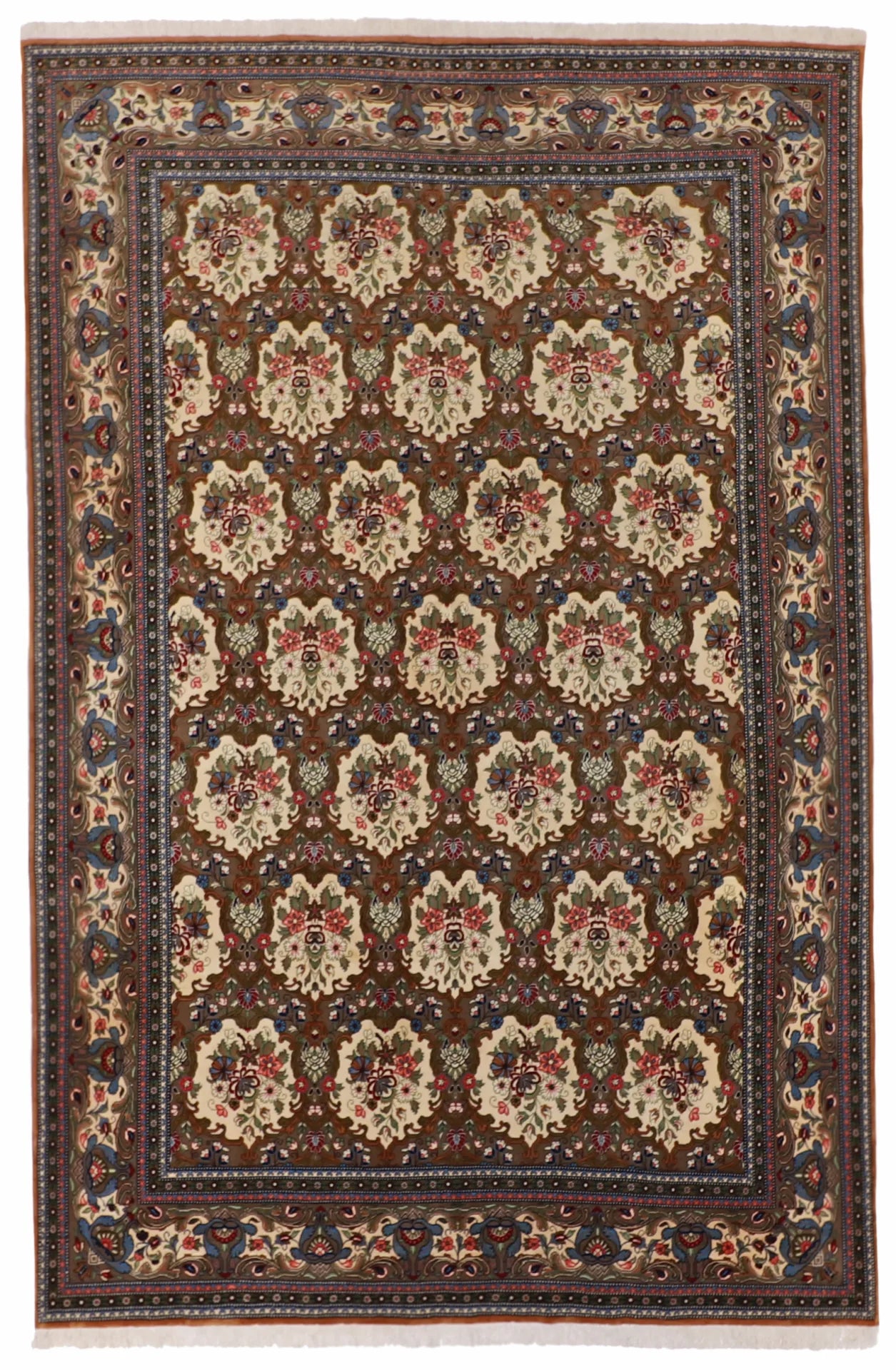 W 6.6 - L 9.11 - Qum Wool Traditional Rectangle - Finest Hand-Knotted Quality Wool - 60086
