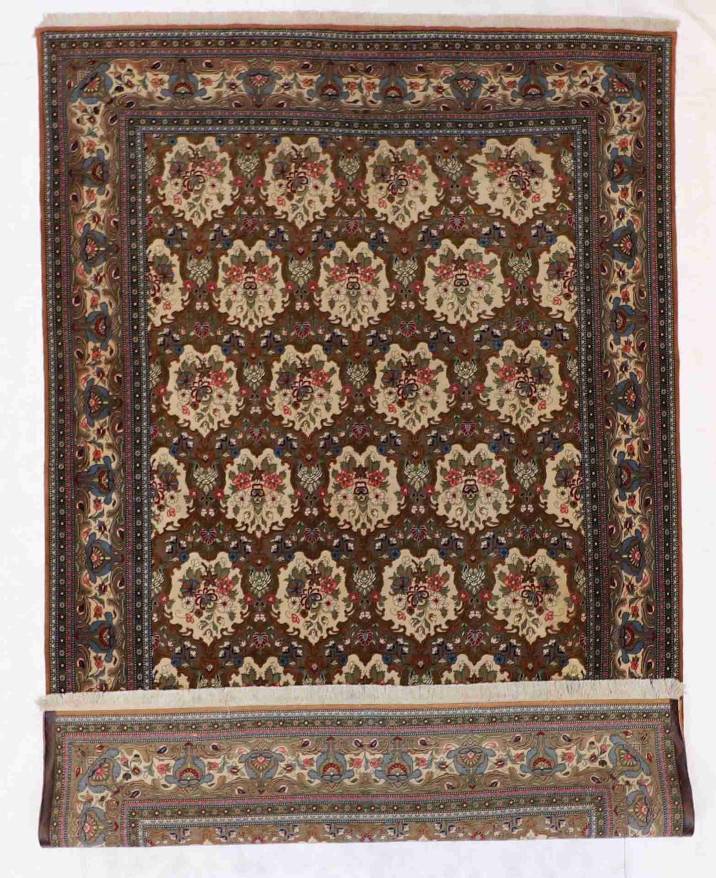 W 6.6 - L 9.11 - Qum Wool Traditional Rectangle - Finest Hand-Knotted Quality Wool - 60086