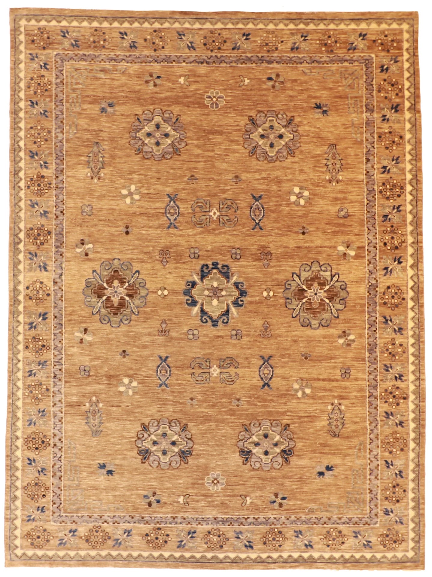 9.10 x 13.3 - Mahal Wool Traditional Rectangle - Finest Hand-Knotted Quality Wool — 60102