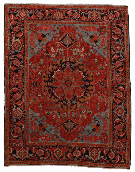 4.11 x 6.3 - Serapie Wool Traditional Rectangle - Finest Hand-Knotted Quality Wool — 60121