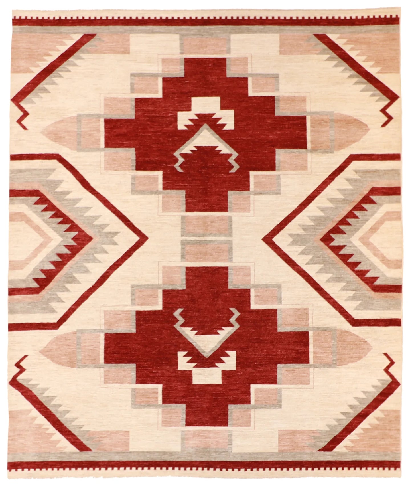 W 8.4 - L 9.10 - Mountain Modern Wool Western Rectangle - Finest Hand-Knotted Quality Wool - 60129