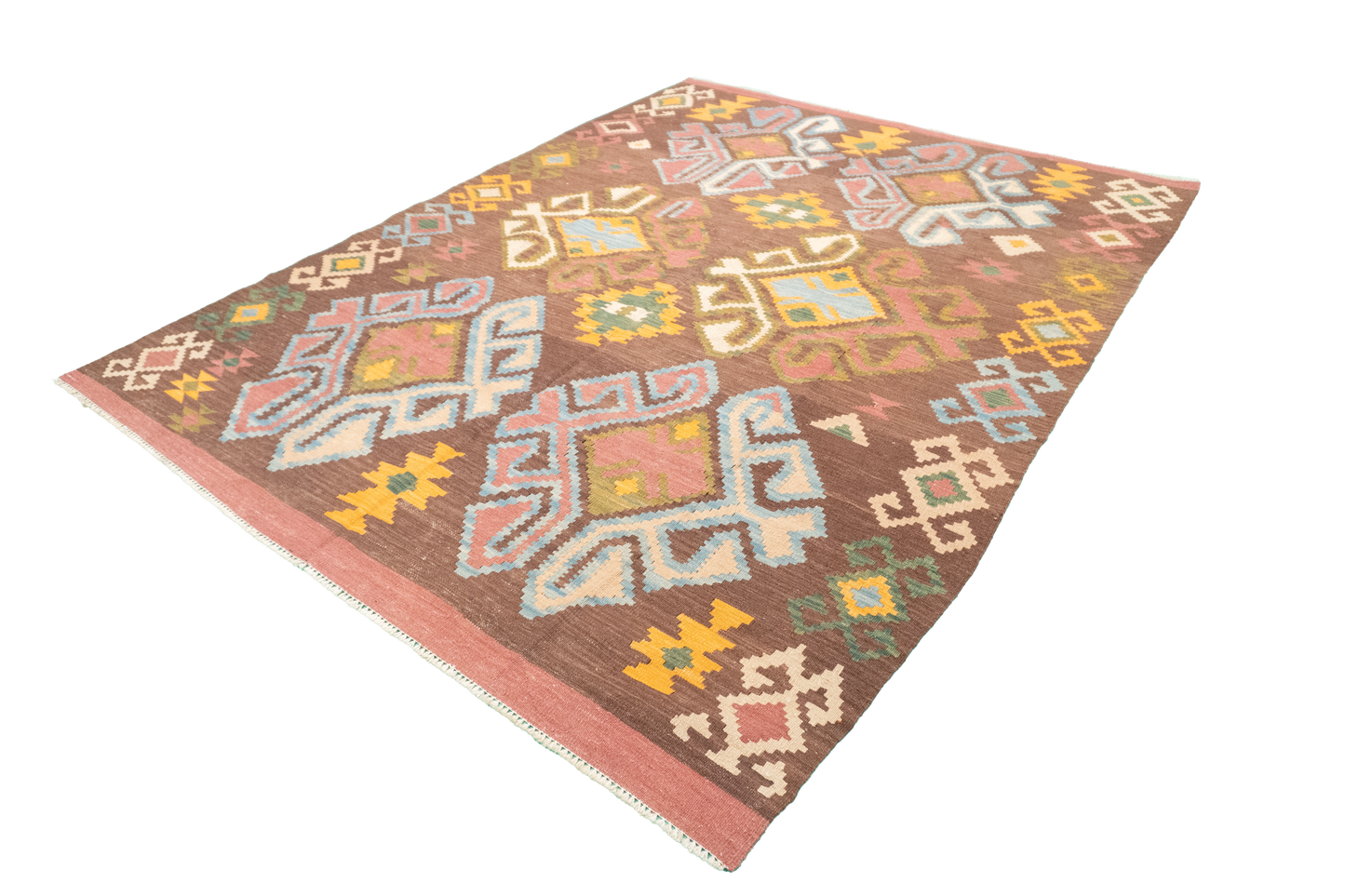 W 5.10 - L 7.8 - Kilim Fine/Wool All Over Rectangle - Finest Hand-Made Quality Wool - 60133