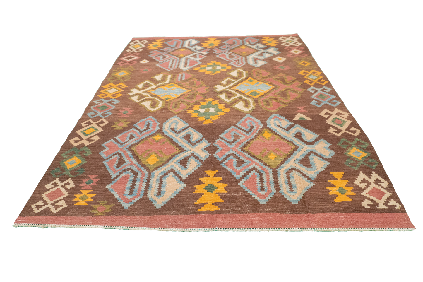 W 5.10 - L 7.8 - Kilim Fine/Wool All Over Rectangle - Finest Hand-Made Quality Wool - 60133
