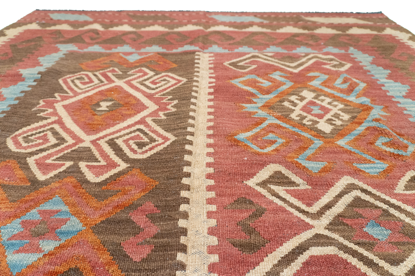 W 5.7 - L 9 - Kilim Fine/Wool All Over Rectangle - Finest Hand-Made Quality Wool - 60134