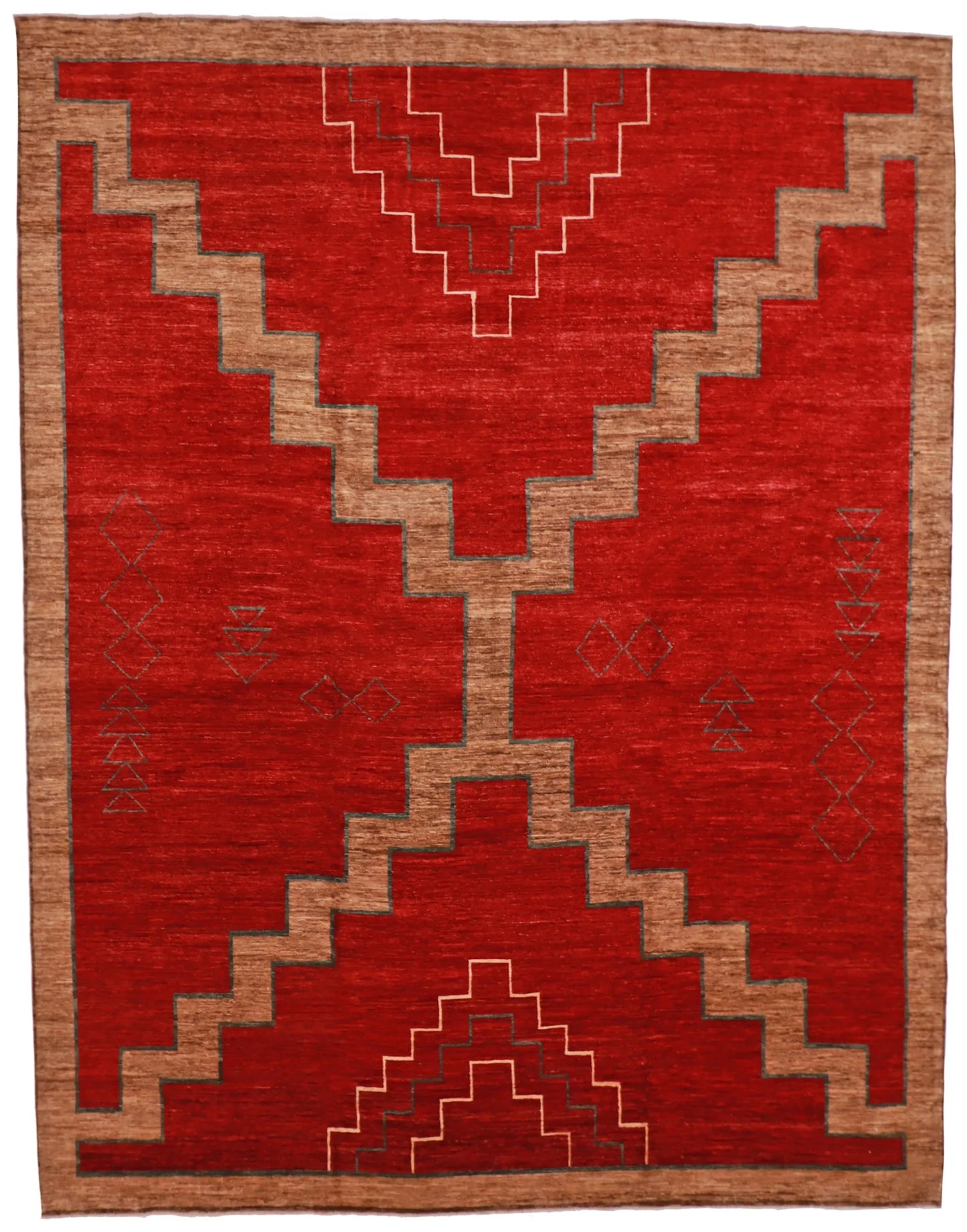 11.6 x 14.2 - Mountain Modern Fine/Wool All Over Rectangle - Finest Hand-Knotted Quality Wool — 60141