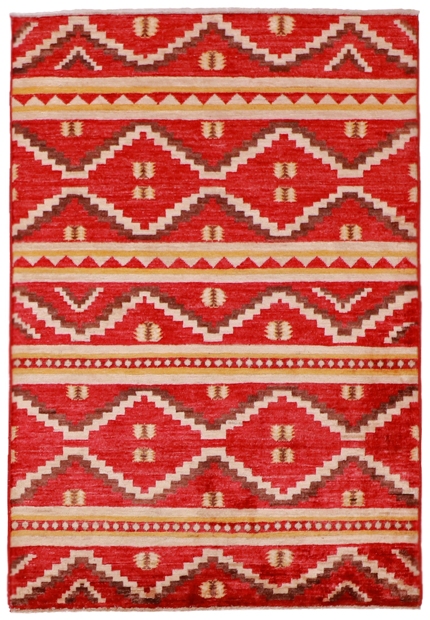 W 8.8 L 12.5 Qum 100% Wool Handmade All Over Design - 60143