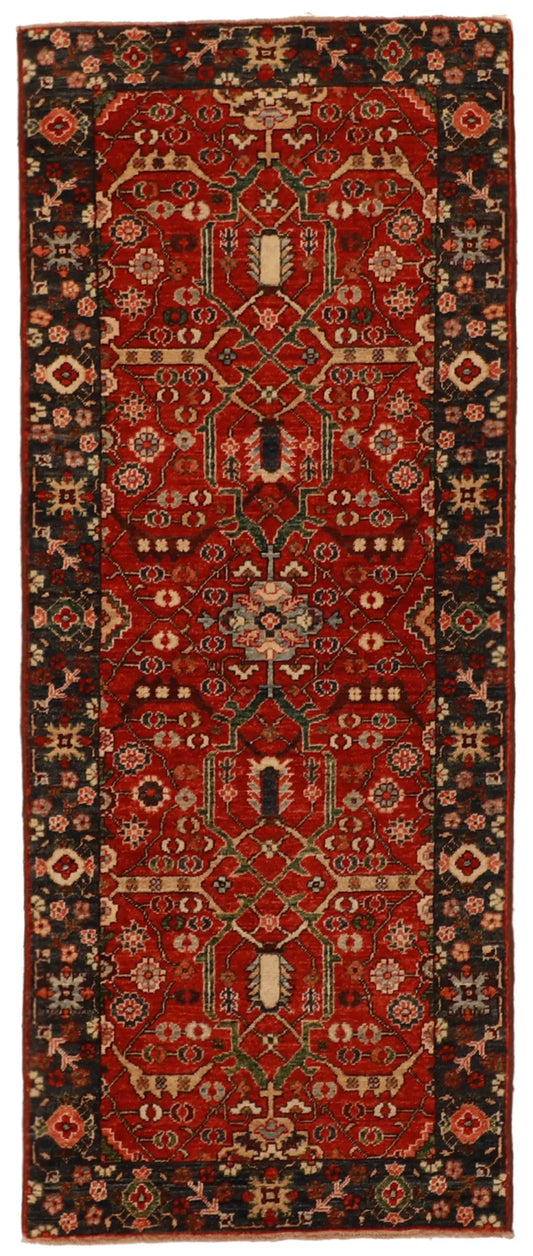 W 2.8 L 6.4 Mahal Runner 100% Wool Handmade All Over Design - 60161