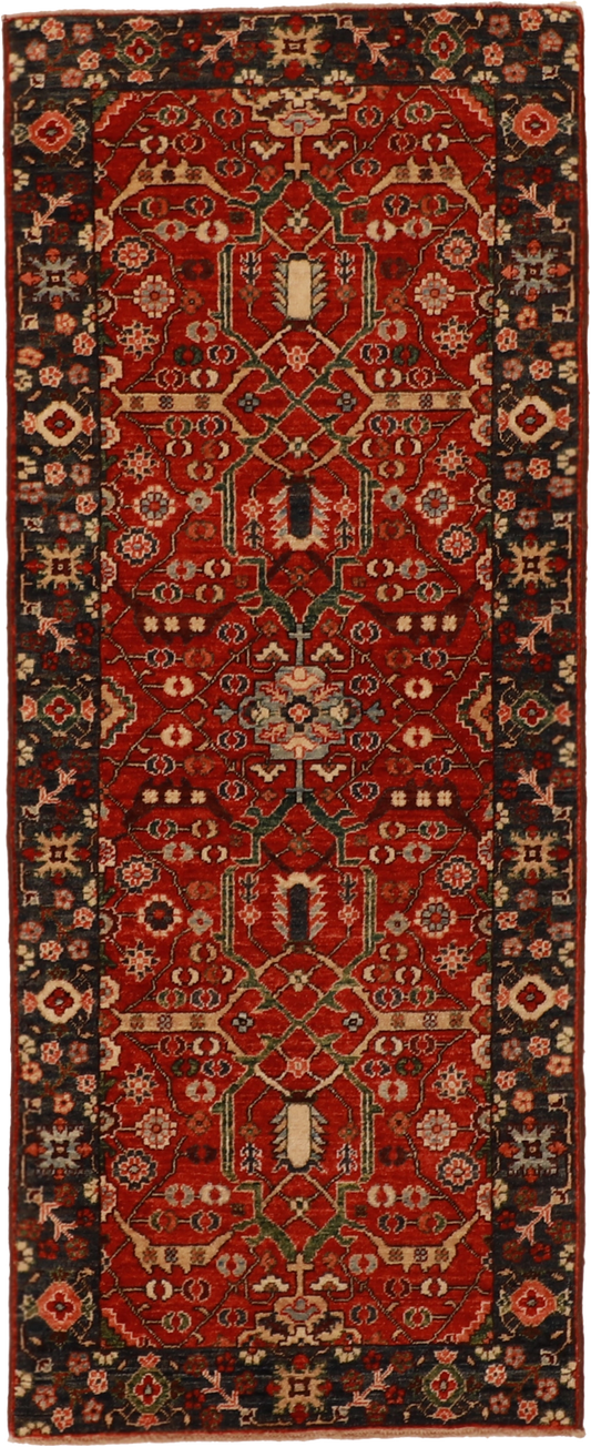 W 2.8 L 6.4 Mahal Runner 100% Wool Handmade All Over Design - 60161