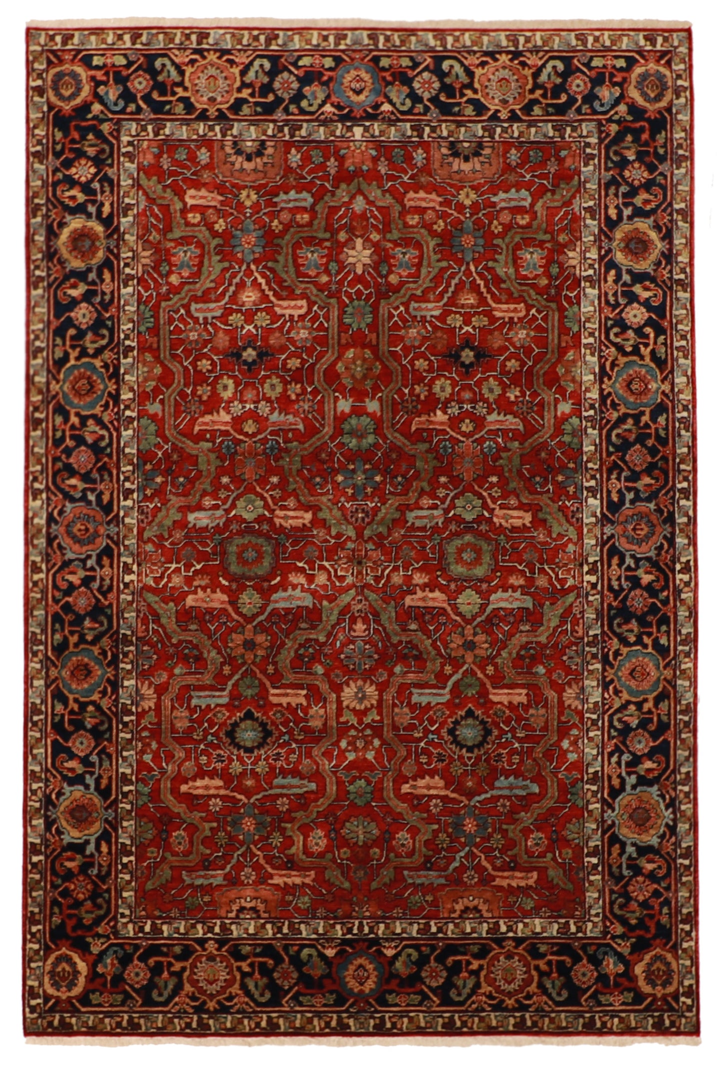 W 6 L 9 Malayer 100% Wool Handmade All Over Design - 60206