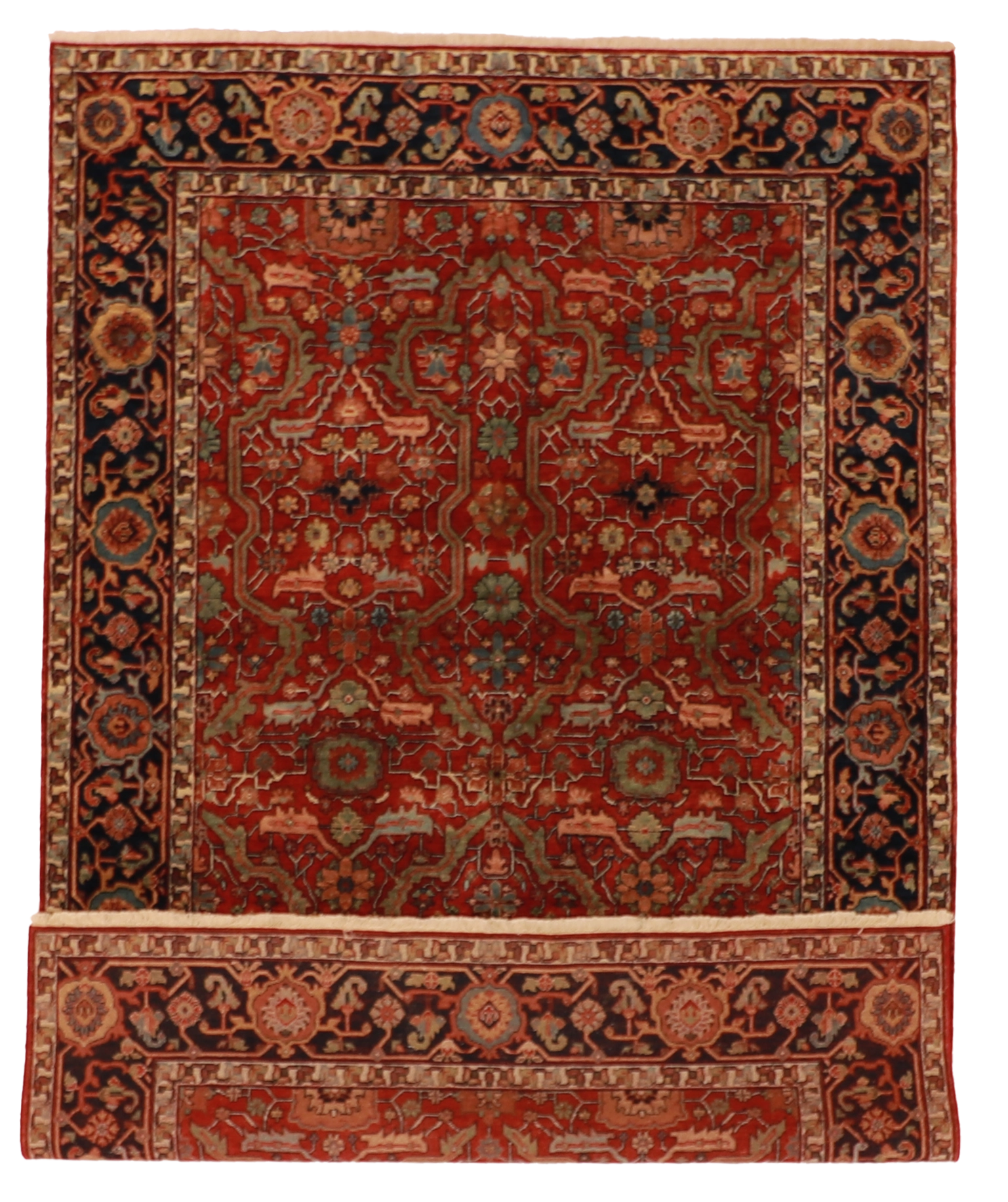 W 6 L 9 Malayer 100% Wool Hand-Woven All-Over Design - 60206