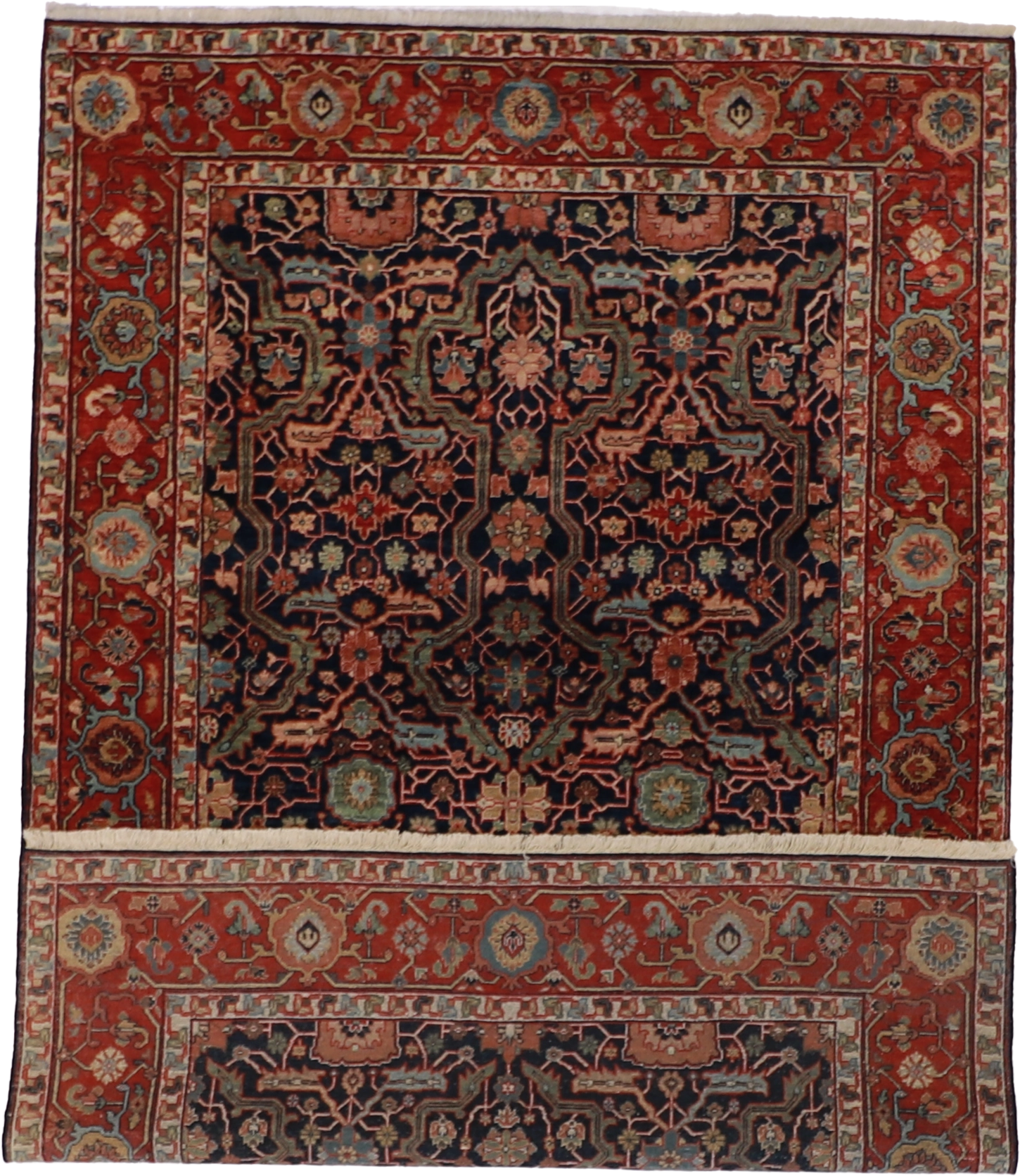 W 6 L 9 Mahal 100% Wool Handmade All Over Design - 60207