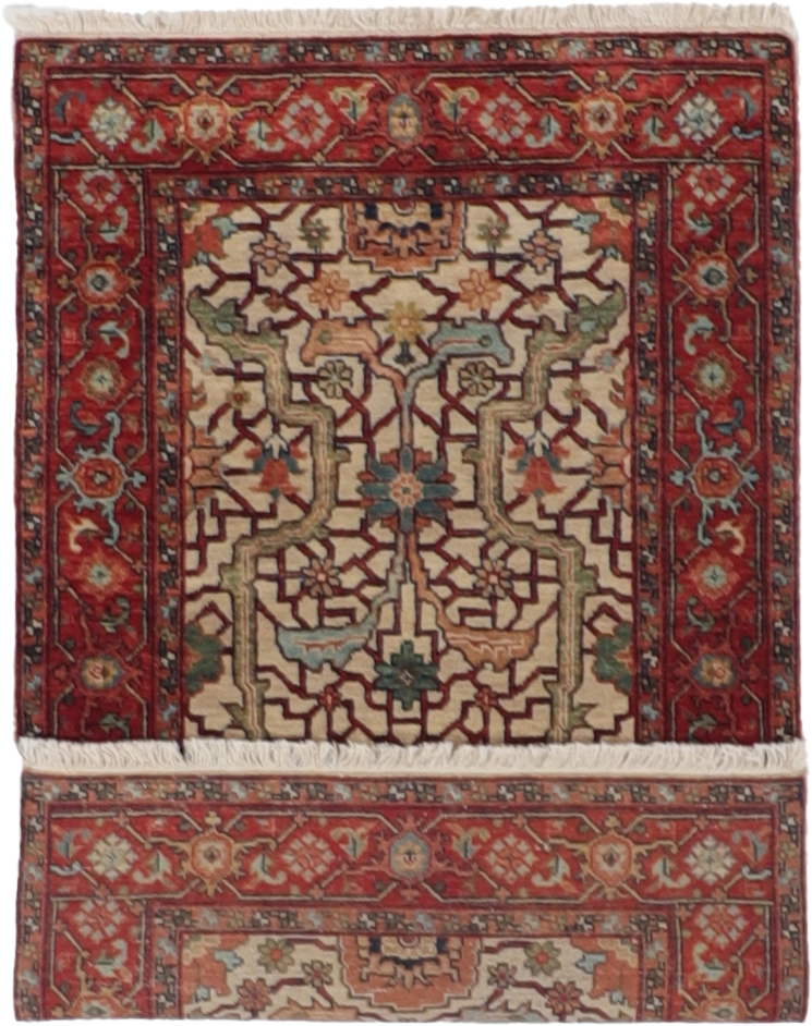 W 3 L 5 Heriz 100% Wool Hand-Woven All-Over Design - 60215