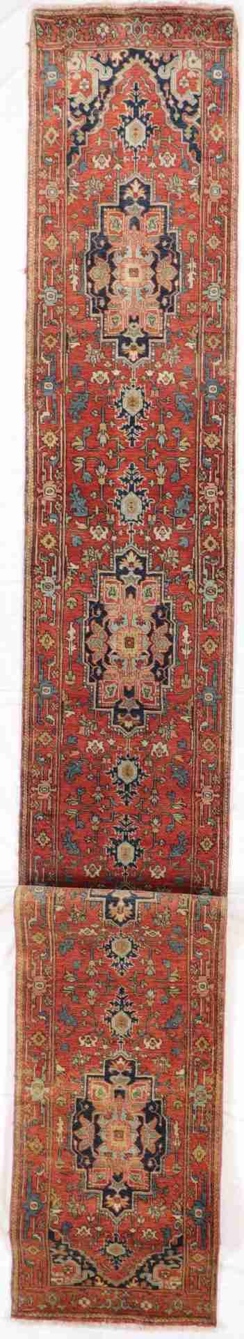 W 2.6 - L 24.10 - Serapie Fine/Wool Geometric Rectangle - Finest Hand-Knotted Quality Wool - 60220