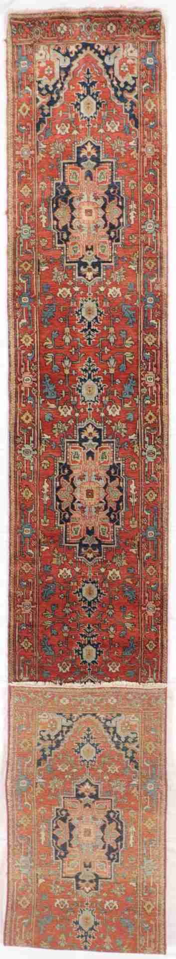 W 2.6 - L 24.10 - Serapie Fine/Wool Geometric Rectangle - Finest Hand-Knotted Quality Wool - 60220