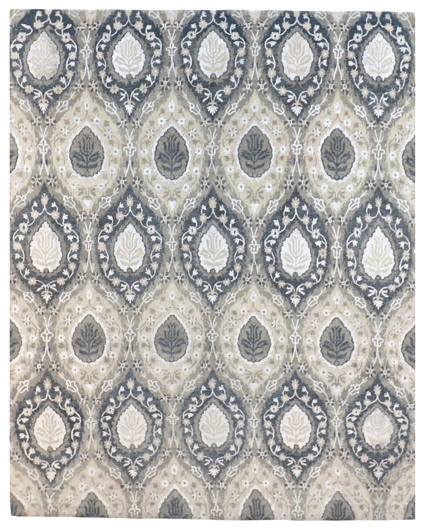 W 8.1 L 10 Modern Wool And Silk Blend Hand-Woven All-Over Design - 60270