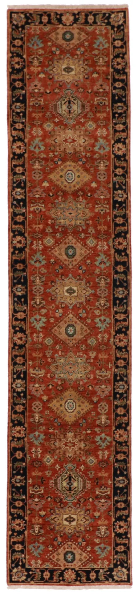 W 2.6 L 11.9 Kazak Runner 100% Wool Handmade All Over Design - 60284