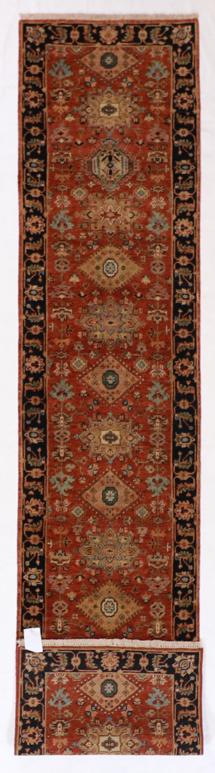 W 2.6 L 11.9 Kazak Runner 100% Wool Handmade All Over Design - 60284