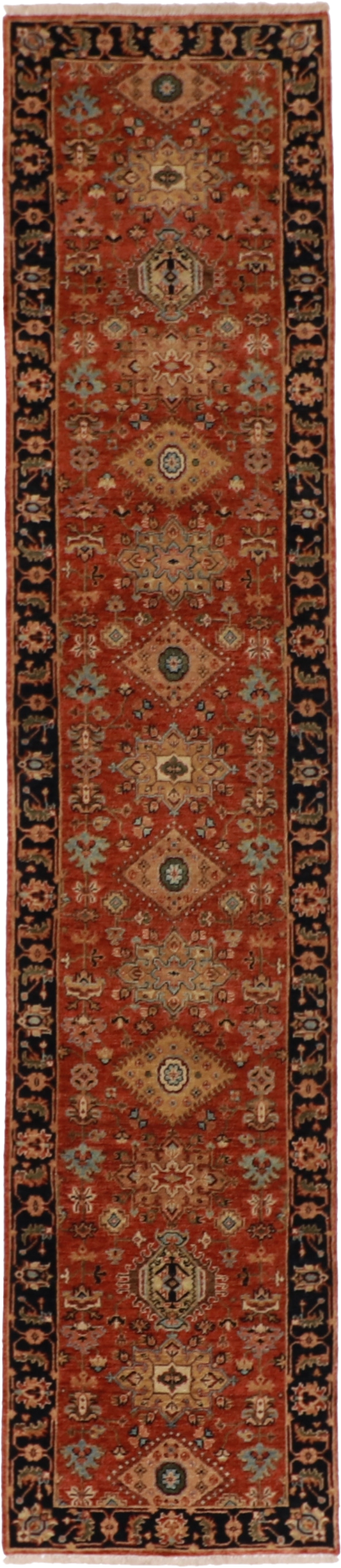 W 2.6 L 11.9 Kazak Runner 100% Wool Handmade All Over Design - 60284