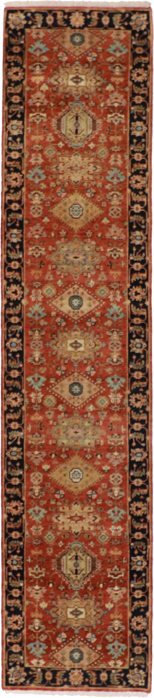 W 2.7 - L 11.7 Karajeh Runner 100% Wool Handmade All Over Design - 60285