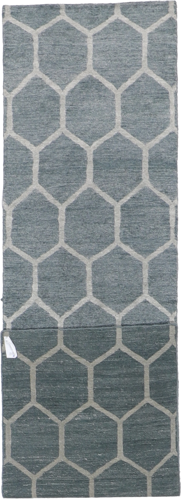 W 2.7 - L 9.9 Modern Runner Silk And Wool Blend Hand-Woven - 60290