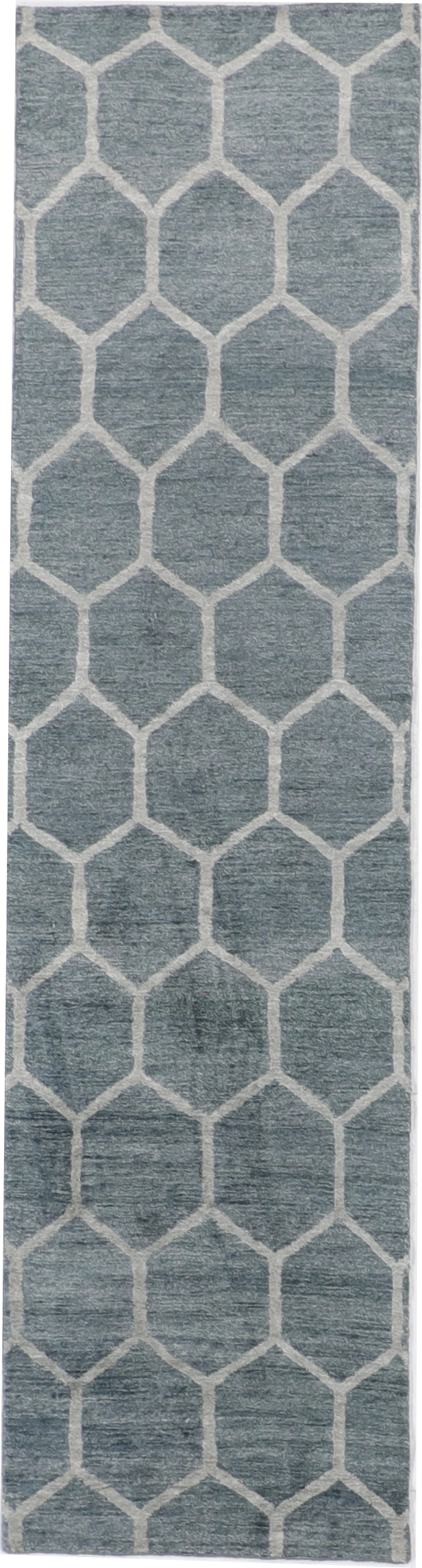 W 2.7 - L 9.9 Modern Runner Silk And Wool Blend Hand-Woven - 60290