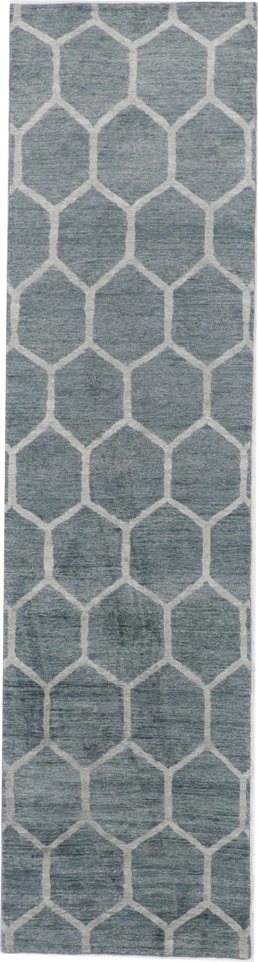 W 2.7 - L 9.9 Modern Runner Silk And Wool Blend Hand-Woven - 60290