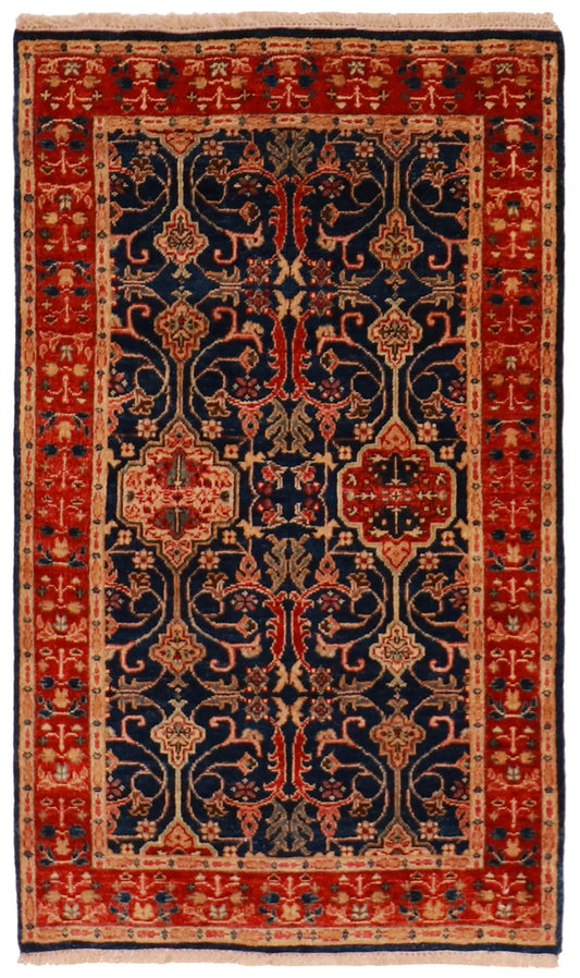2.11 x 4.11 - Isfahan Wool All Over Rectangle - Finest Hand-Knotted Quality Wool - 60297
