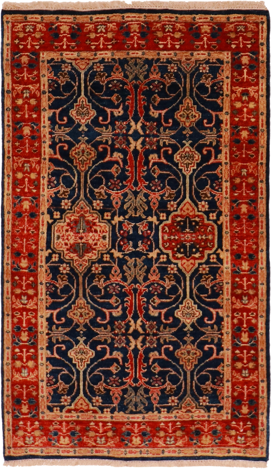 W 2.11 - L 4.11 Isfahan 100% Wool Hand-Woven Rug - 60297