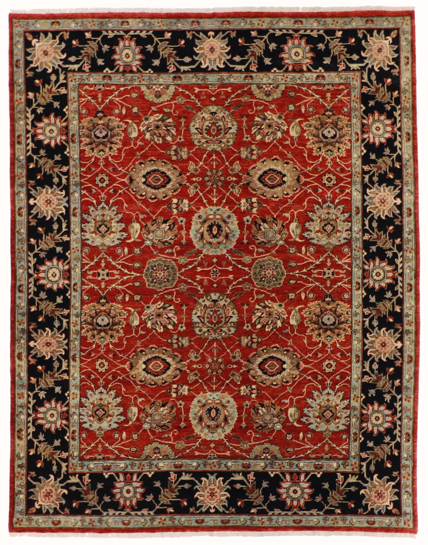 W 7.9 L 9.11 Malayer 100% Wool Hand-Woven All-Over Design - 60314