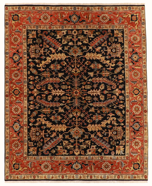 W 7.10 L 9.10 Kerman 100% Wool Hand-Woven All-Over Design - 60317