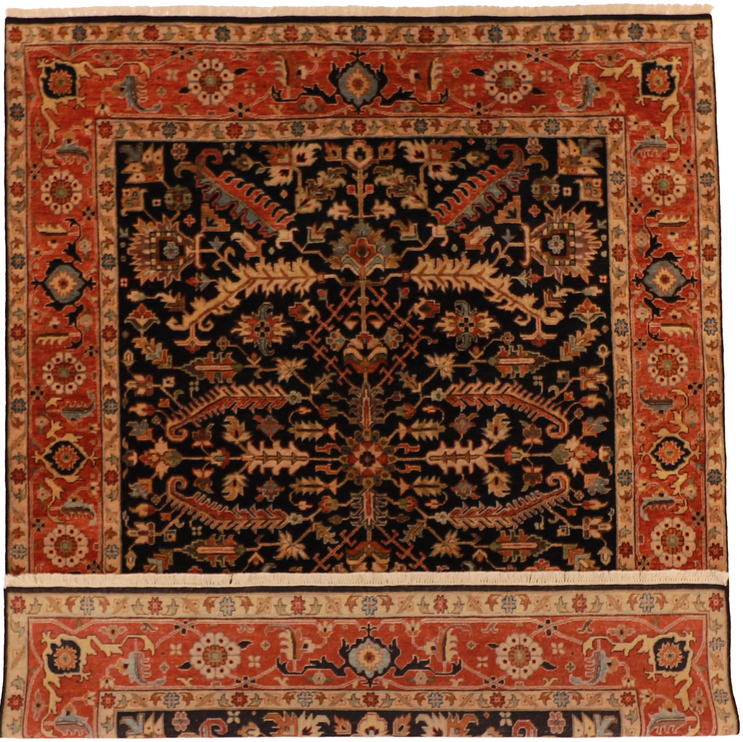 W 7.10 L 9.10 Kerman 100% Wool Hand-Woven All-Over Design - 60317