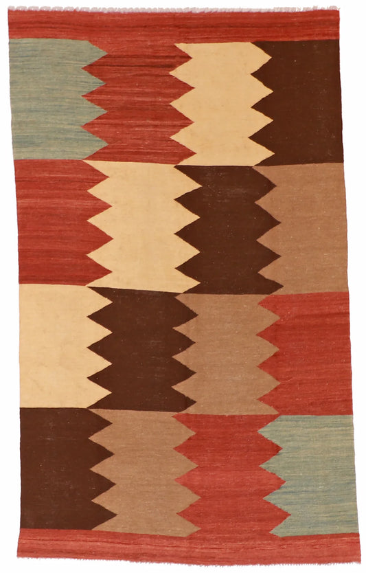 5.6 x 9.2 - Kilim Fine/Wool All Over Rectangle - Finest Hand-Made Quality Wool — 60353