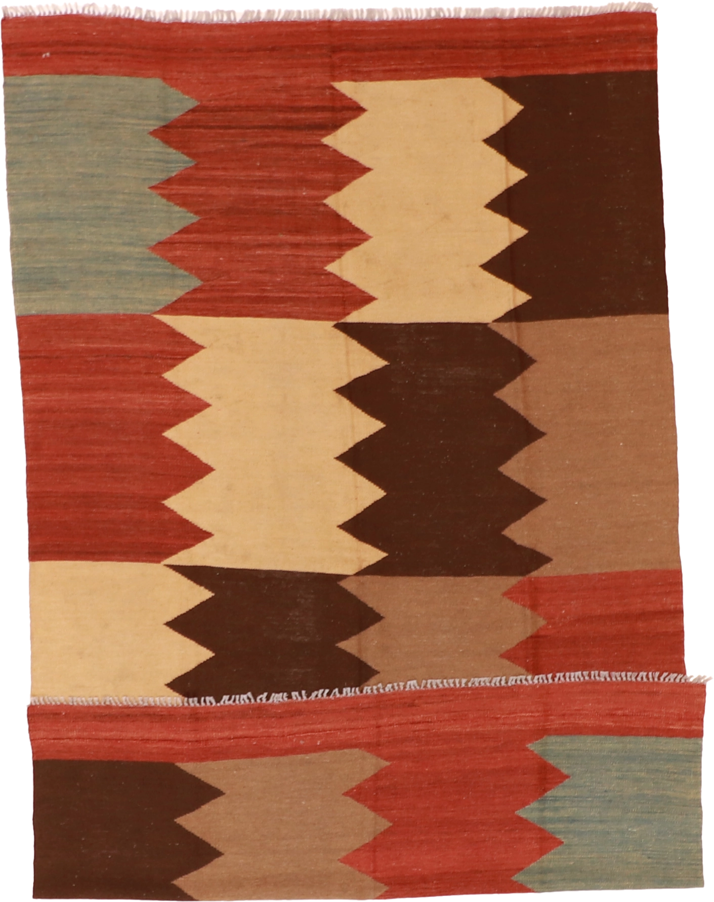 W 5.7 L 9.1 Kilim 100% Wool Hand-Woven All-Over Design - 60353