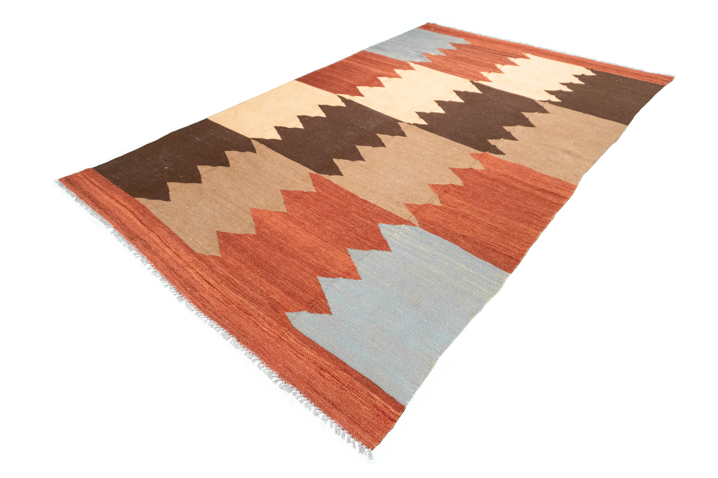 W 5.7 L 9.1 Kilim 100% Wool Hand-Woven All-Over Design - 60353
