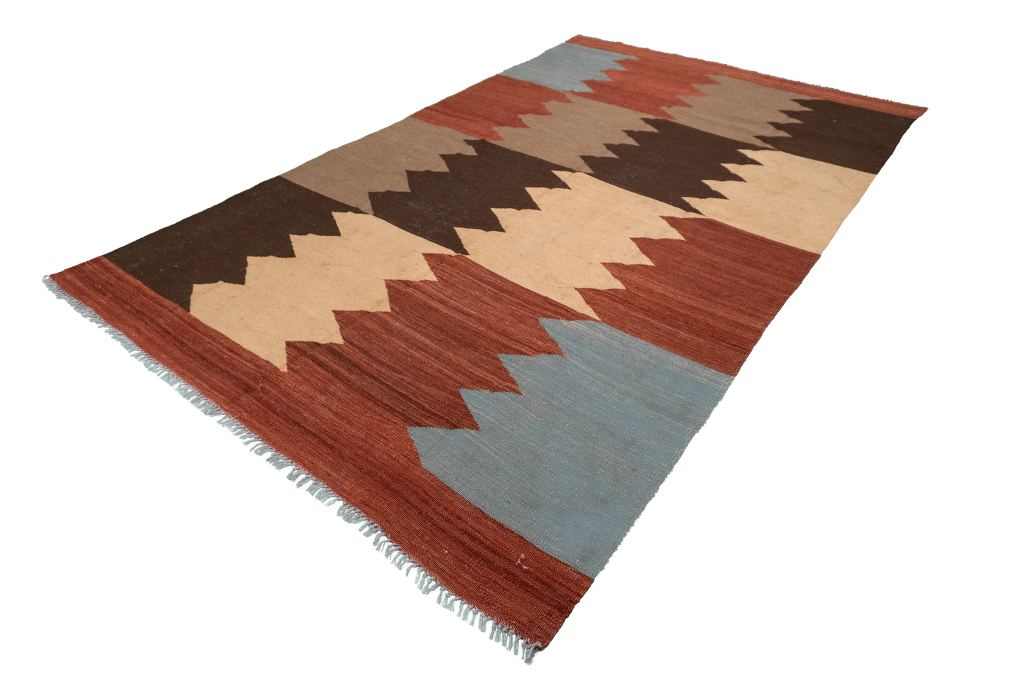 W 5.7 L 9.1 Kilim 100% Wool Hand-Woven All-Over Design - 60353