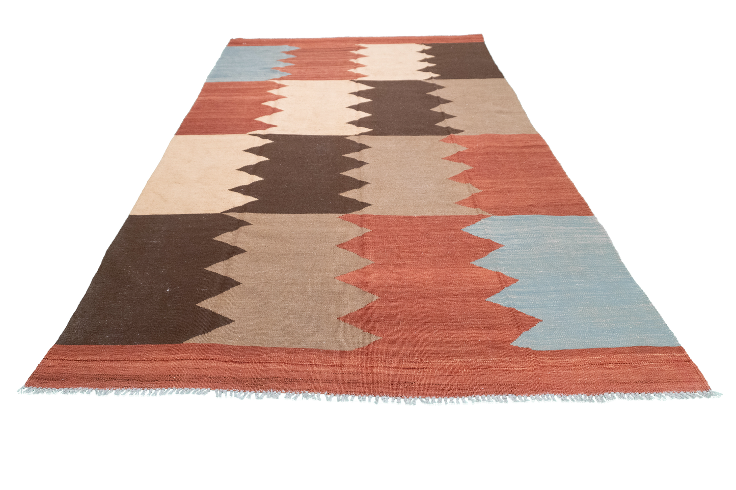W 5.7 L 9.1 Kilim 100% Wool Hand-Woven All-Over Design - 60353