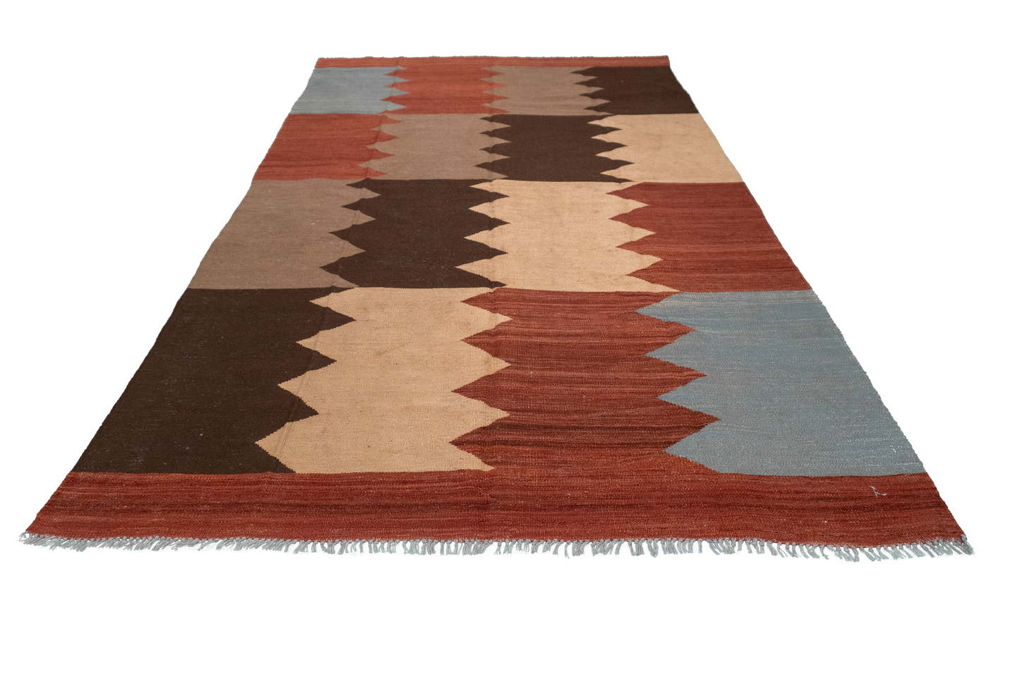 W 5.7 L 9.1 Kilim 100% Wool Hand-Woven All-Over Design - 60353