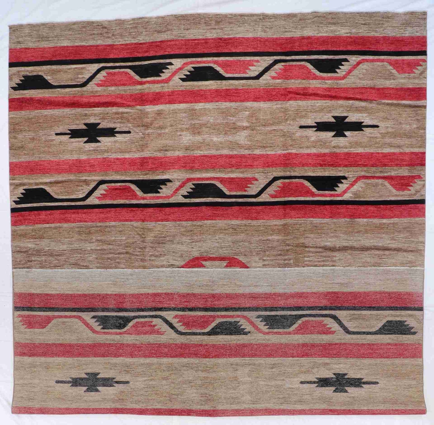 W 11.7 - L 15.3 - Mountain Modern Fine/Wool All Over Rectangle - Finest Hand-Knotted Quality Wool - 60369