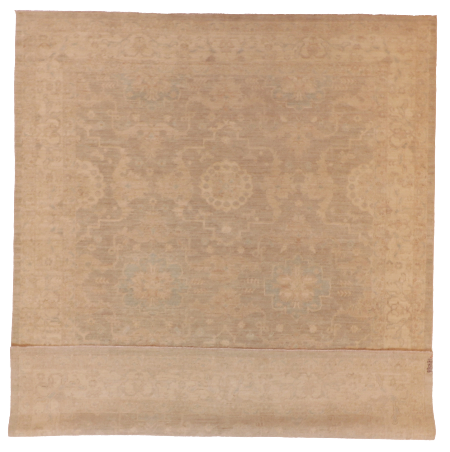 W 8 L 9.8 Mashad 100% Wool Hand-Woven All-Over Design - 60381