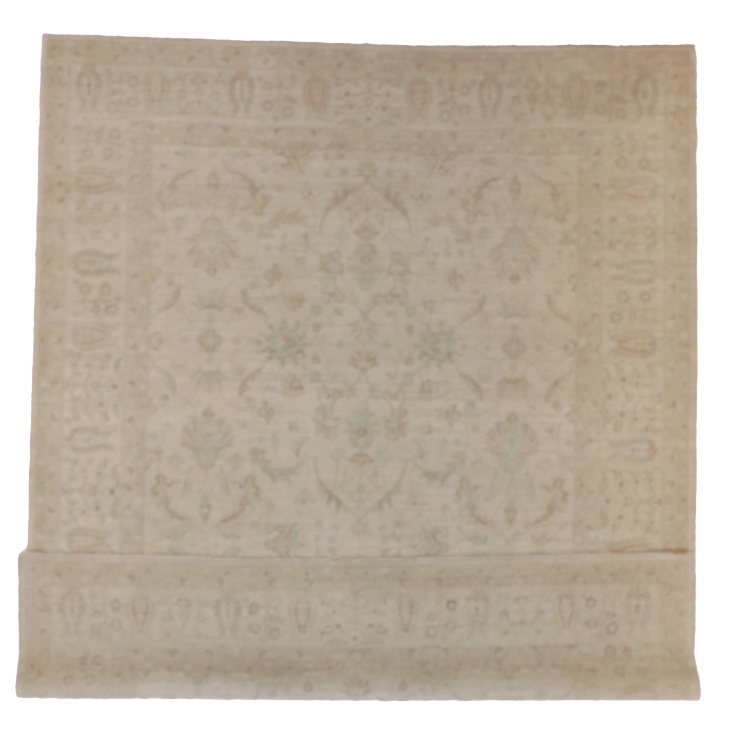 W 8.1 - L 10 - Tabriz Wool Transitional Rectangle - Finest Hand-Knotted Quality Wool - 60383