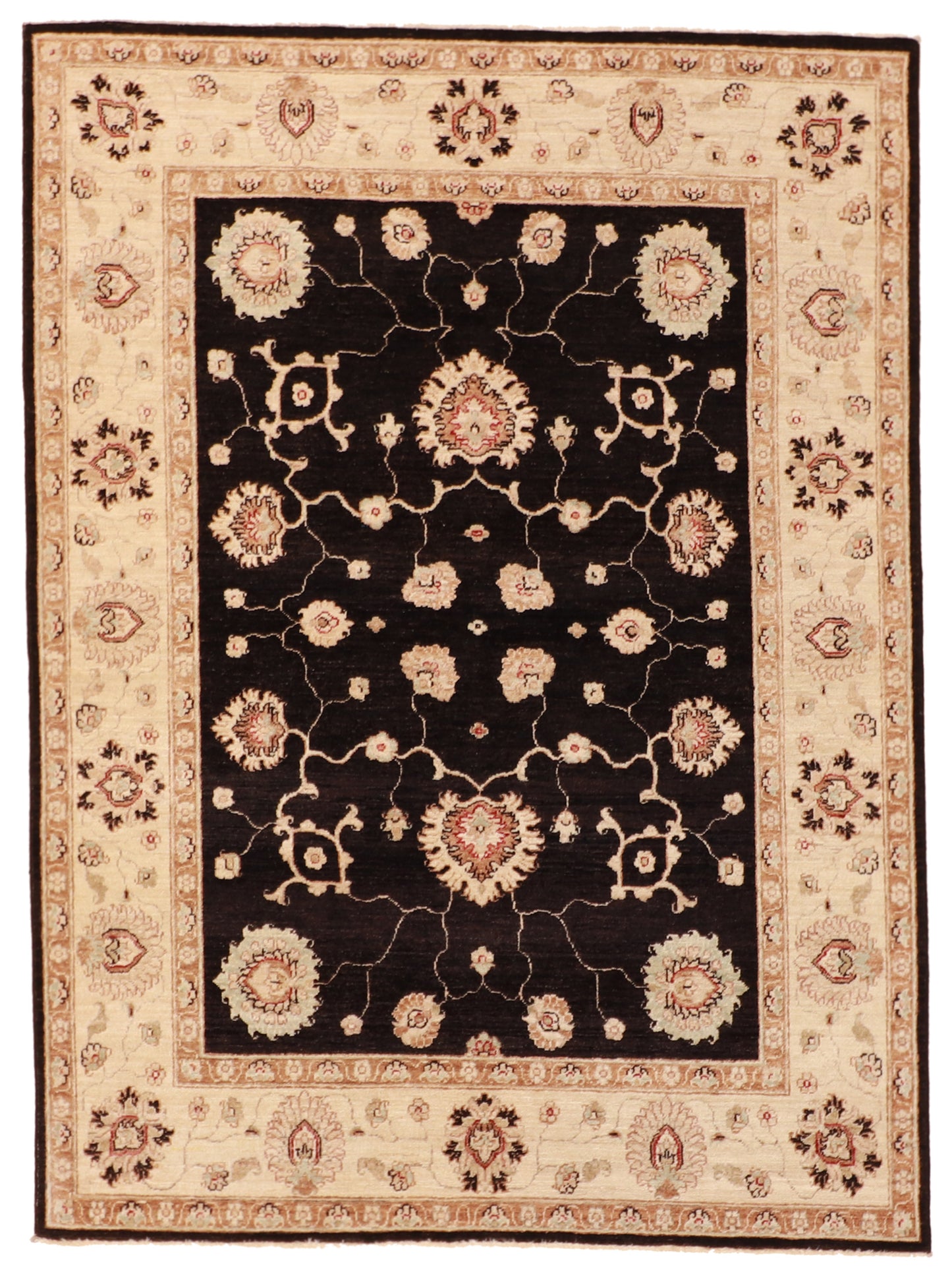 W 5 L 6.8 Isfahan 100% Wool Hand-Woven All-Over Design - 60387