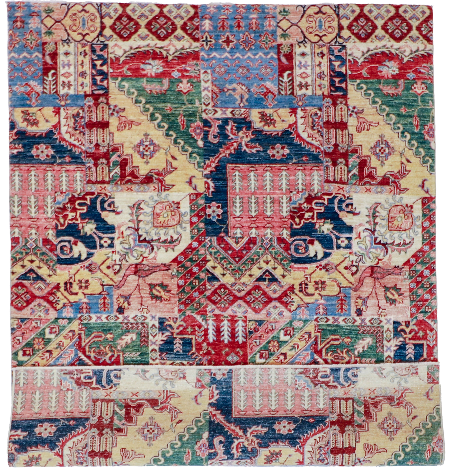 W 4.10 L 6.6 Bakhtiarie 100% Wool Hand-Woven All-Over Design - 60389
